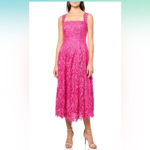Shoshanna Pink A-line Midi Dress for Weddings